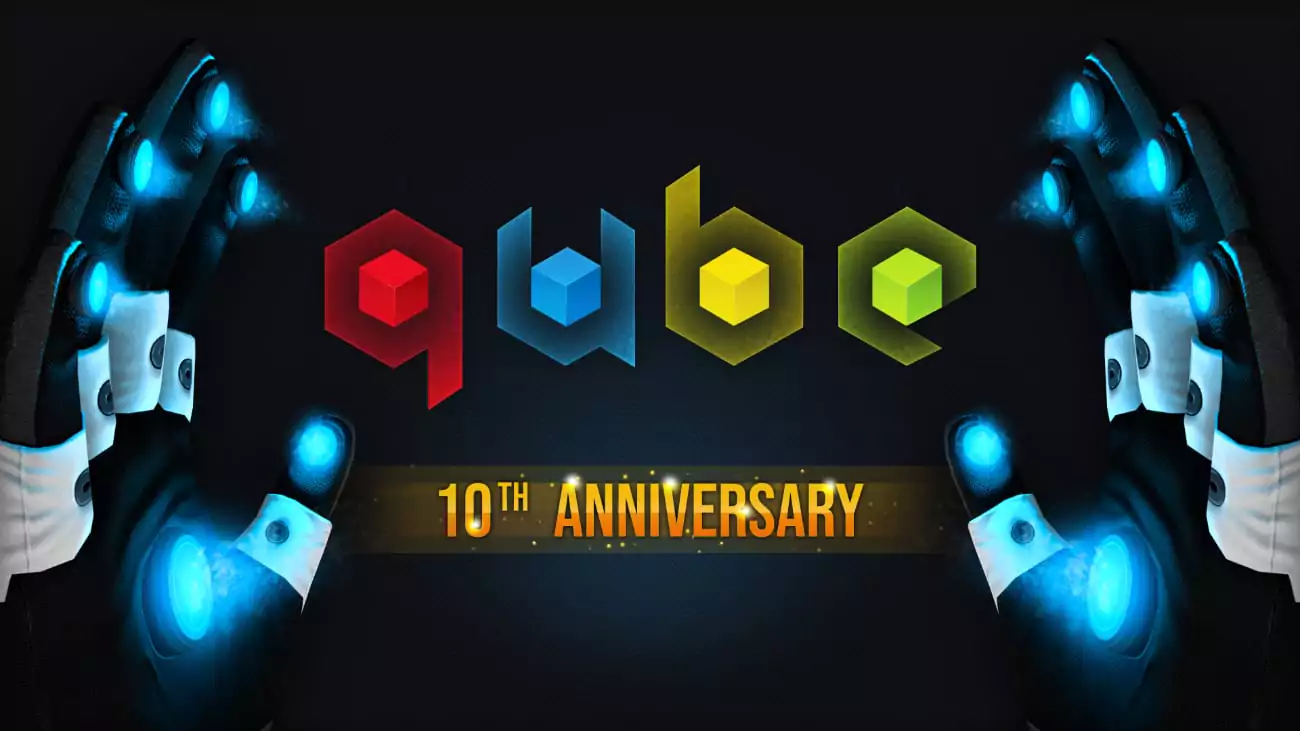 Q.U.B.E. 10th Anniversary logo